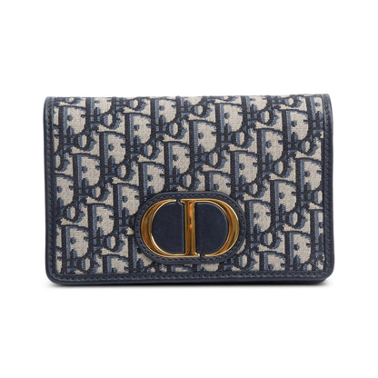 Christian Dior 2022 Navy Oblique 30 Montaigne 2-In-1 Pouch Bag Rovelle Bags