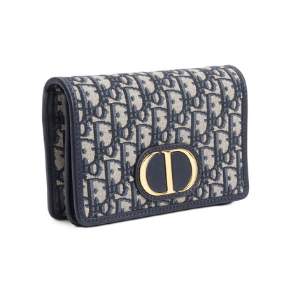 Christian Dior 2022 Navy Oblique 30 Montaigne 2-In-1 Pouch Bag Rovelle Bags