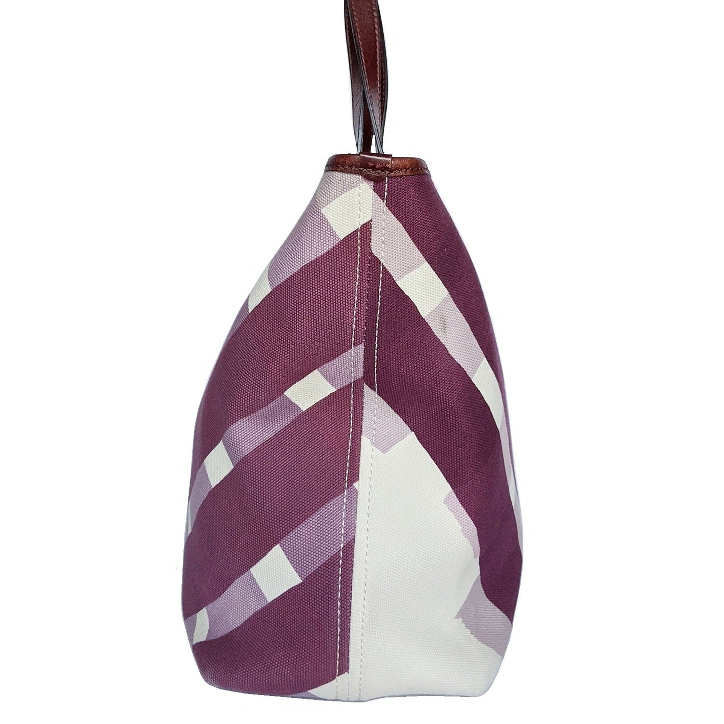Burberry Print Handbags Canvas Purple Shoulder Bag