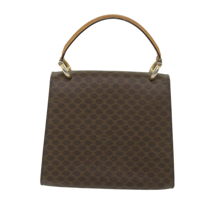 Luxury CELINE Macadam Canvas Hand Bag PVC Leather Brown 59942