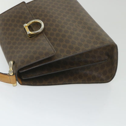 Luxury CELINE Macadam Canvas Hand Bag PVC Leather Brown 59942