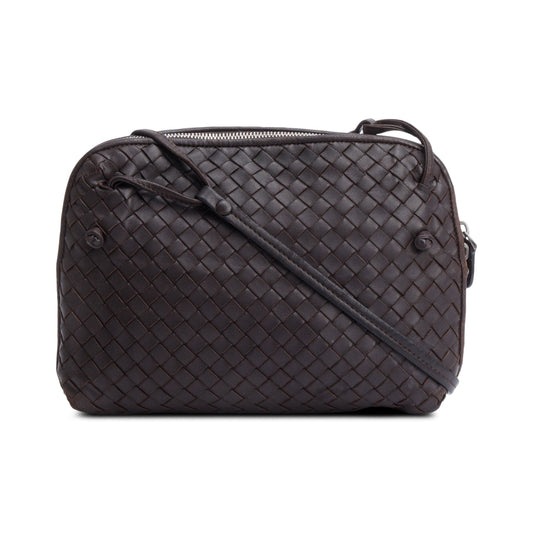 Bottega Veneta Brown Intrecciato Leather Loop Camera Bag