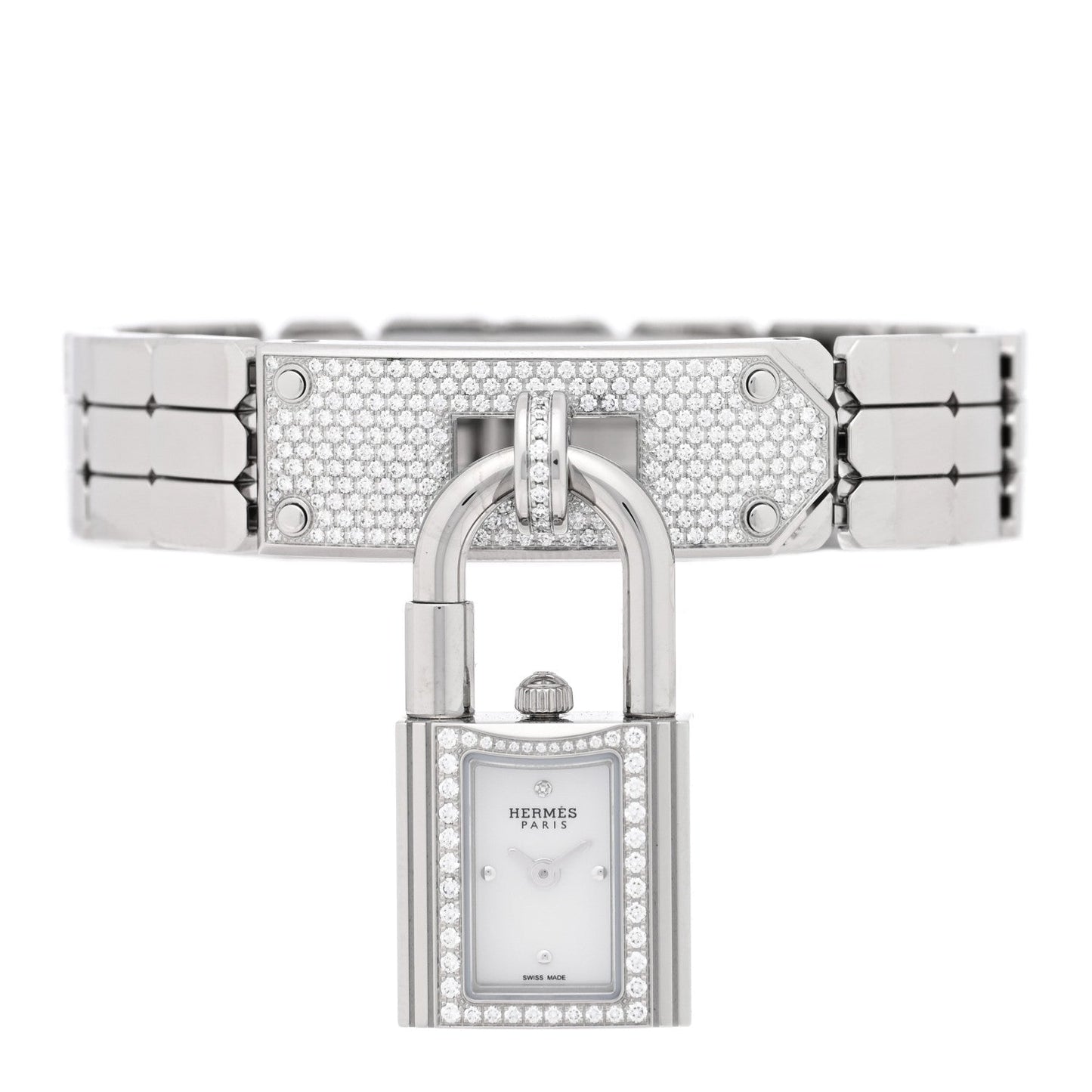 Stainless Steel Diamond Pave 16mm Kelly Quartz Watch