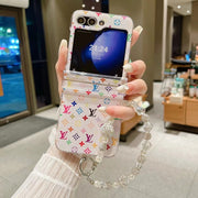 Luxury crystal chain phone case For Samsung Z flip