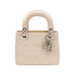 Lady Dior Mini 2004 Beige Silk Handbag Silver Hardware Rovelle Bags