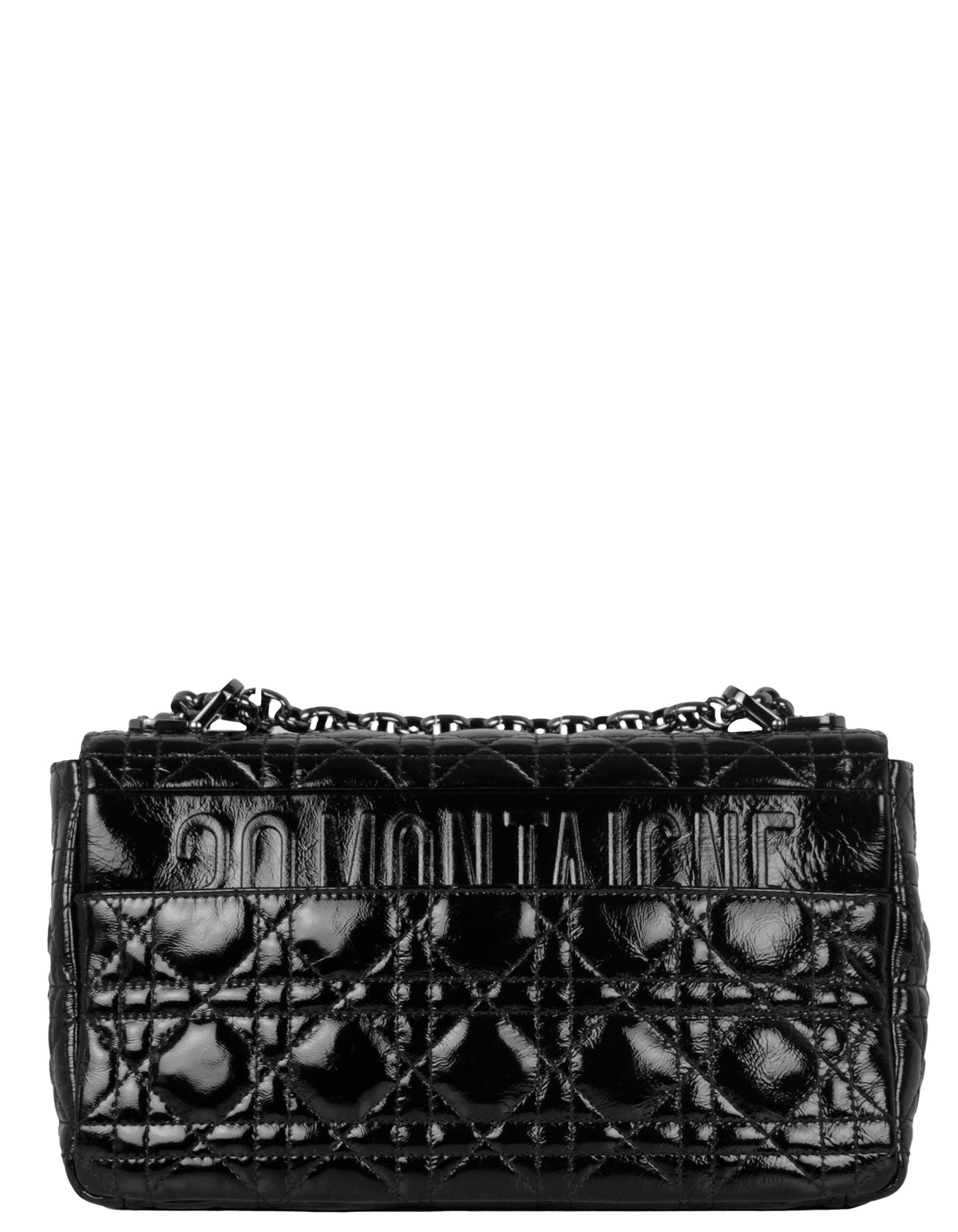 Christian Dior Black Patent Leather Cannage Medium Caro Bag Rovelle Bags