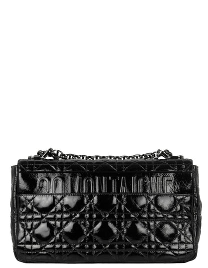 Christian Dior Black Patent Leather Cannage Medium Caro Bag Rovelle Bags