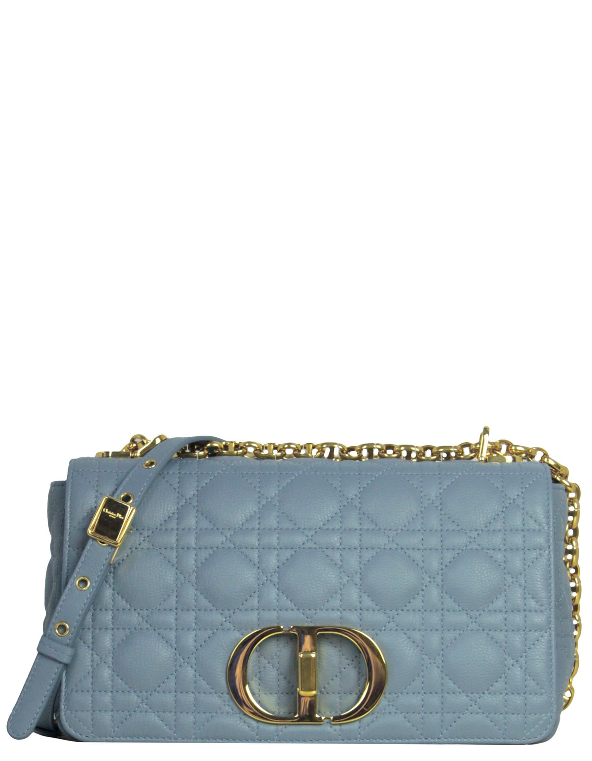 Christian Dior Blue Calfskin Leather Cannage Medium Caro Bag Rovelle Bags