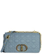 Christian Dior Blue Calfskin Leather Cannage Medium Caro Bag Rovelle Bags