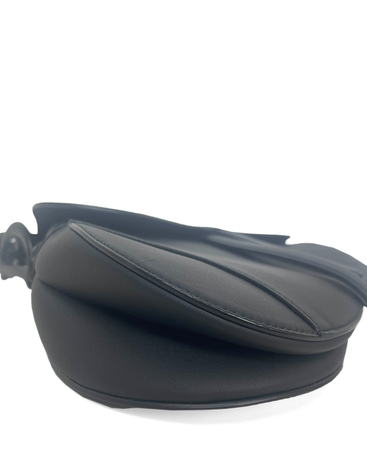 Christian Dior Black On Black Ultramatte Calfskin Leather Saddle Bag Rovelle Bags