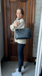 Chanel Caviar Black Silver Tote Style Rovelle Bags