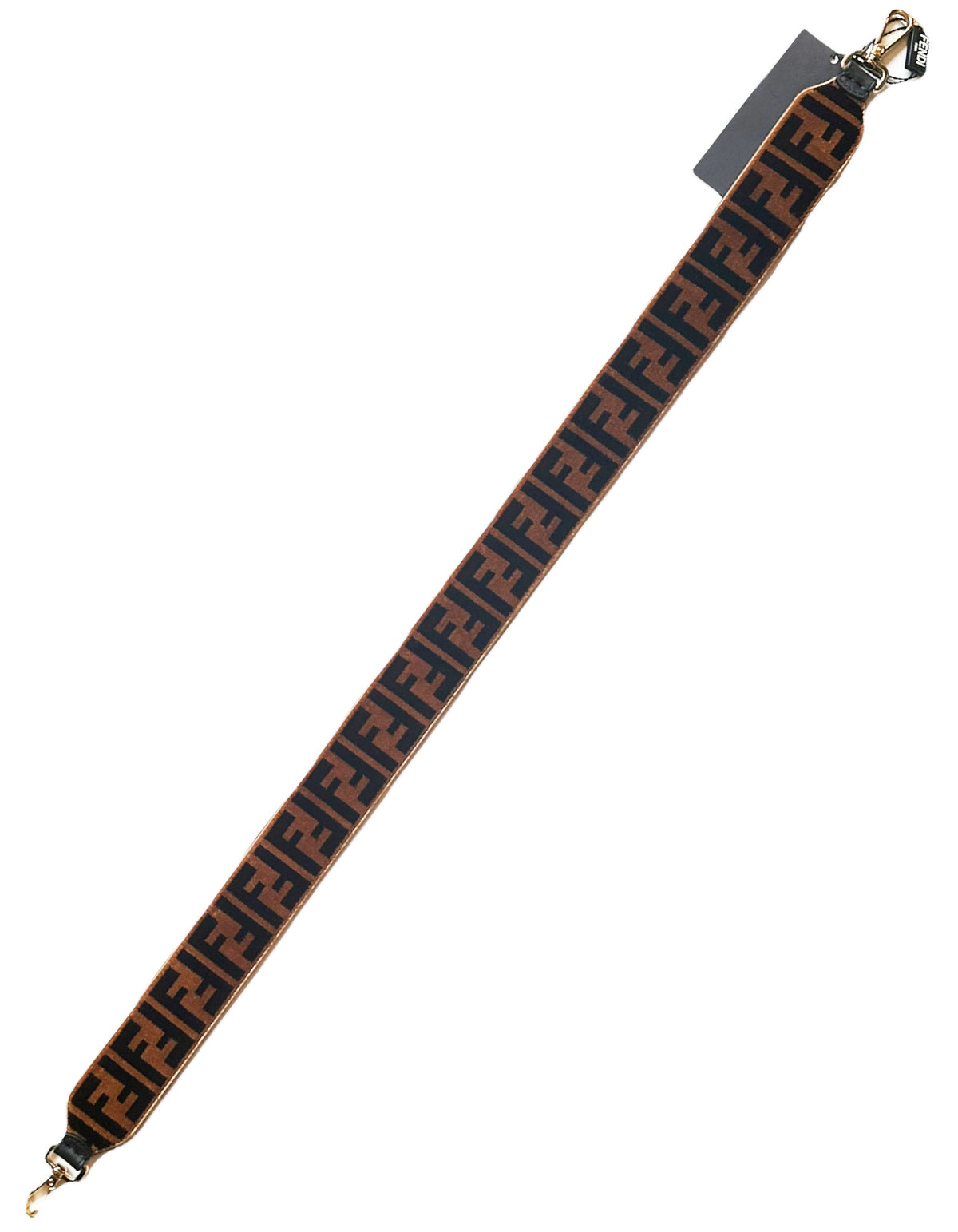 Fendi Brown Zucca Monogram Textured Velvet Strap You Rovelle Bags