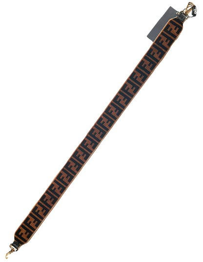 Fendi Brown Zucca Monogram Textured Velvet Strap You Rovelle Bags
