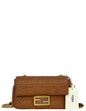Fendi Brown Embossed Baguette Chain Midi Rovelle Bags