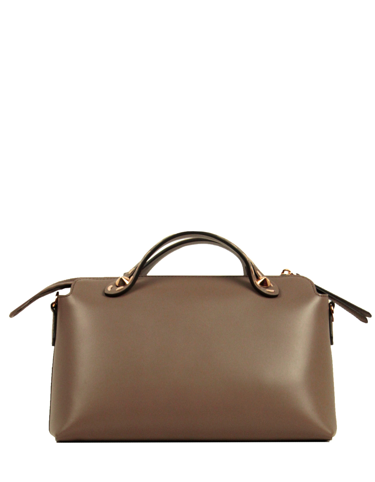 Fendi NEW Grey Leather & Elaphe By The Way Medium Boston Bag Rovelle Bags