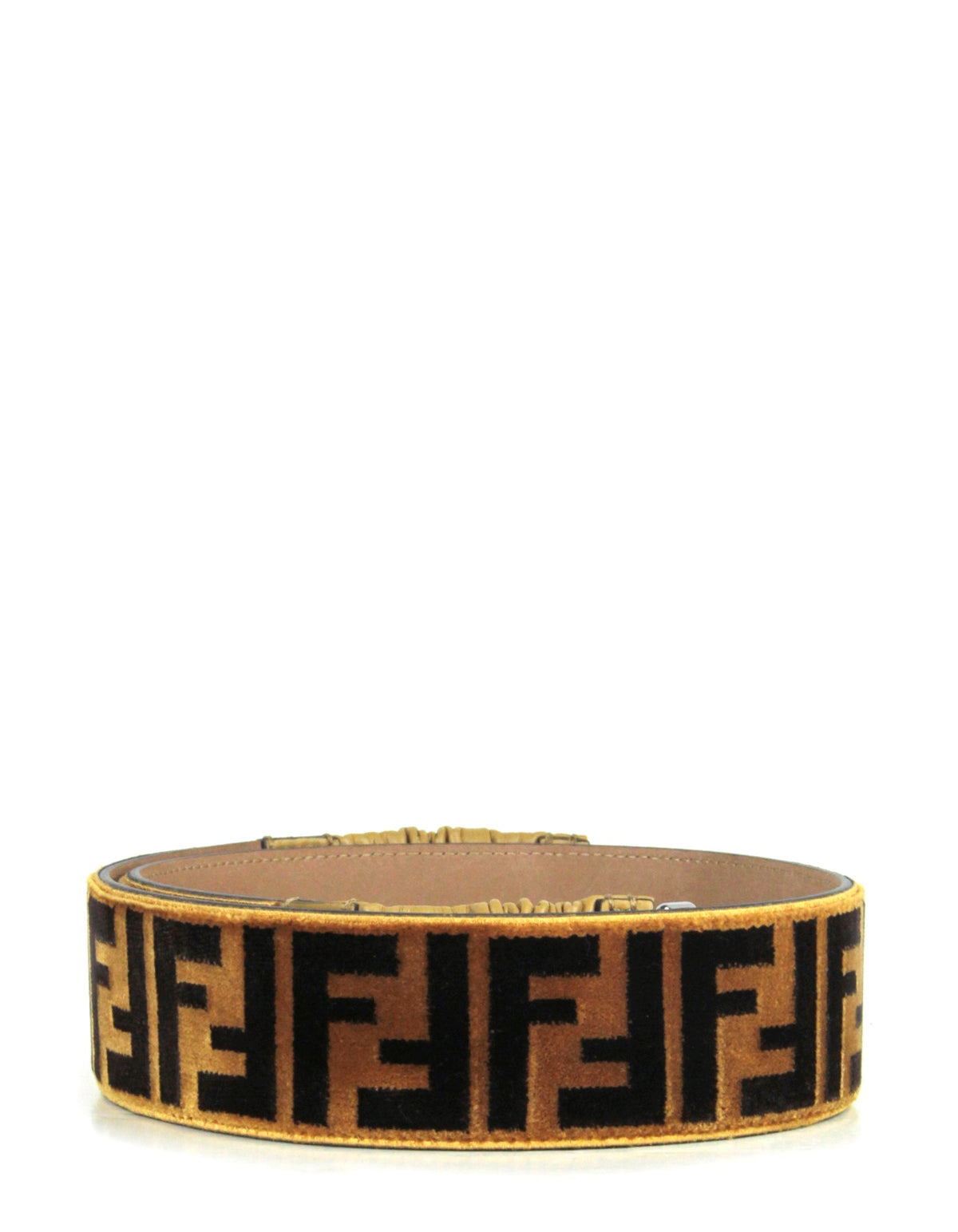 Fendi Velvet Tobacco FF Logo Belt sz 85/34" Rovelle Bags