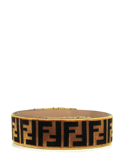 Fendi Velvet Tobacco FF Logo Belt sz 85/34" Rovelle Bags