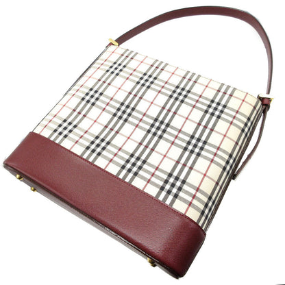 BURBERRY Shoulder Bag Canvas, Leather beige check Women