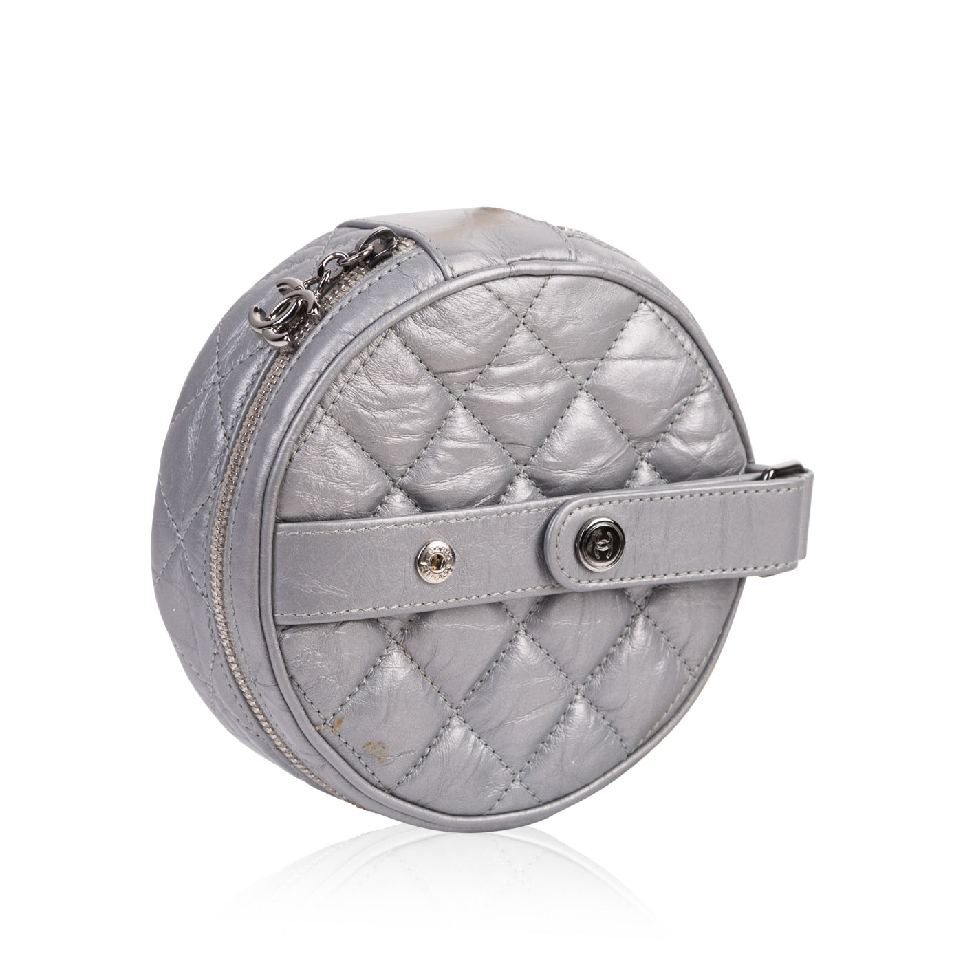 Chanel Medallion Calfskin Silver Clutch Rovelle Bags