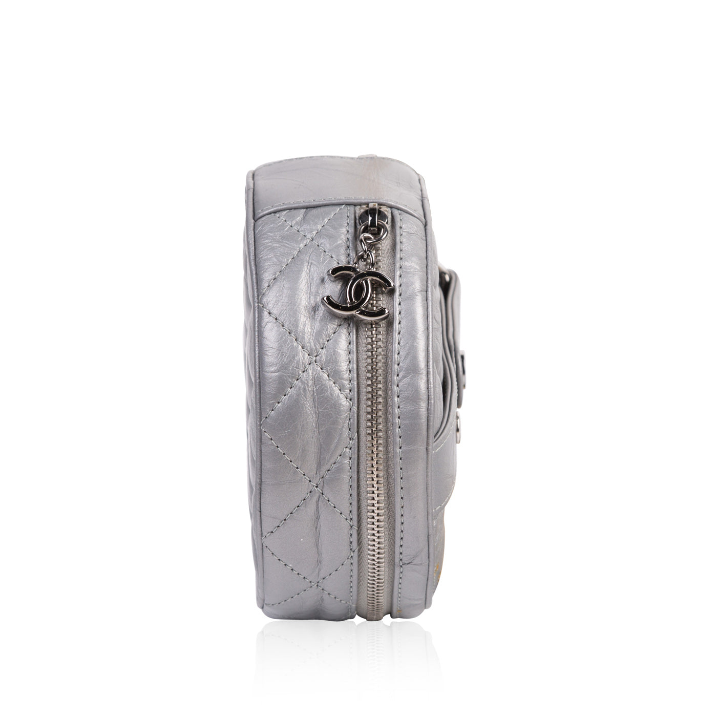 Chanel Medallion Calfskin Silver Clutch Rovelle Bags