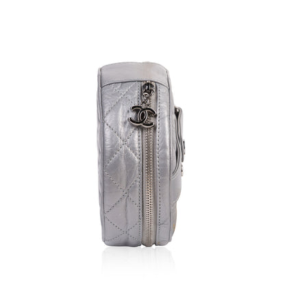 Chanel Medallion Calfskin Silver Clutch Rovelle Bags