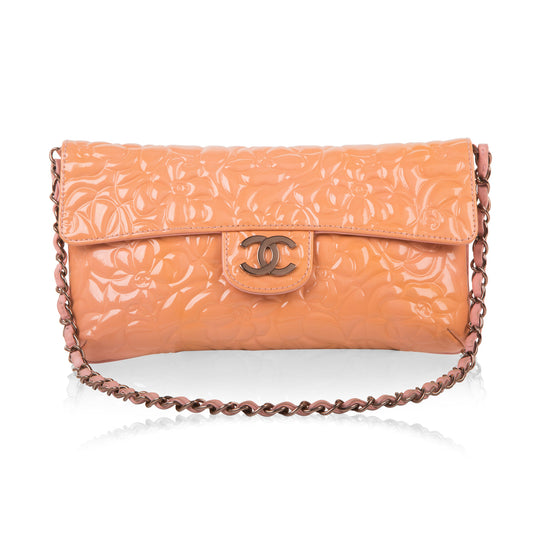 Chanel Peach Patent Camellia Bag Rovelle Bags