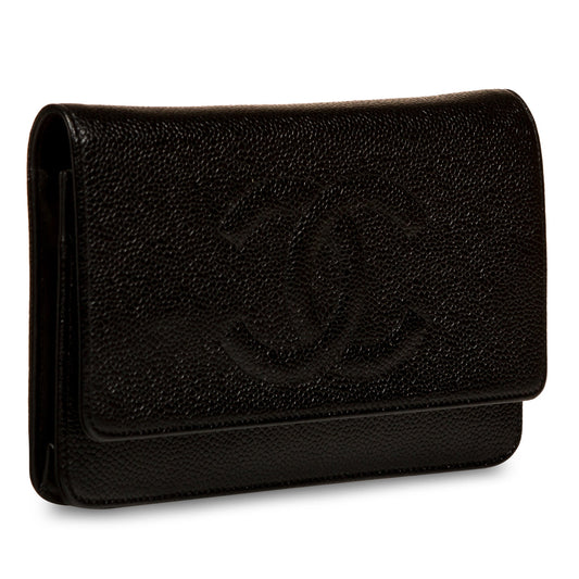 Chanel Wallet On Chain Caviar Black Crossbody Caviar Rovelle Bags