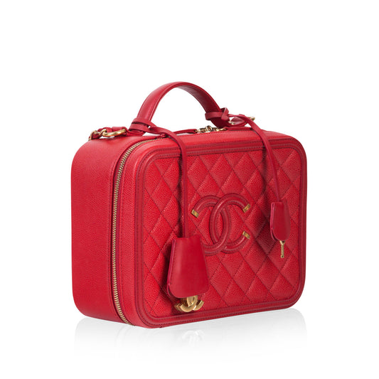Chanel Vanity Caviar Gold Clutch Style 4 Rovelle Bags