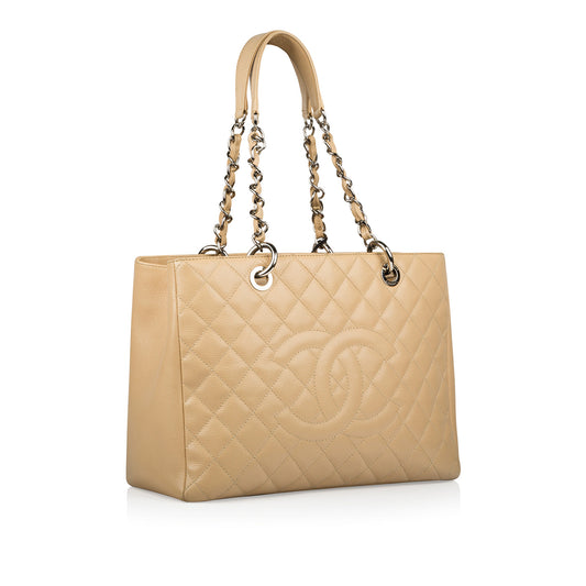 Chanel Timeless Caviar Silver Tote Bag Style 3 Rovelle Bags
