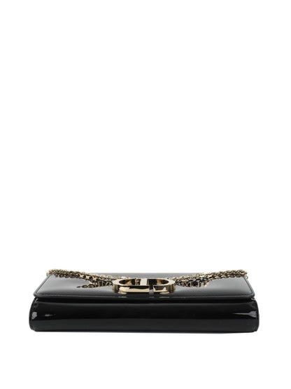 Dior Black Patent Leather 30 Montaigne Chain Clutch Rovelle Bags