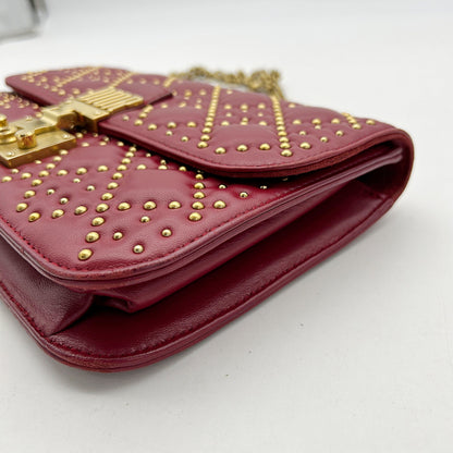 Christian Dior Lambskin Cannage Studded Small Dioraddict Flap Bag Red 2506042411 Rovelle Bags