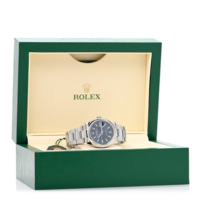Stainless Steel 36mm Oyster Perpetual Datejust Watch Bright Blue 126200