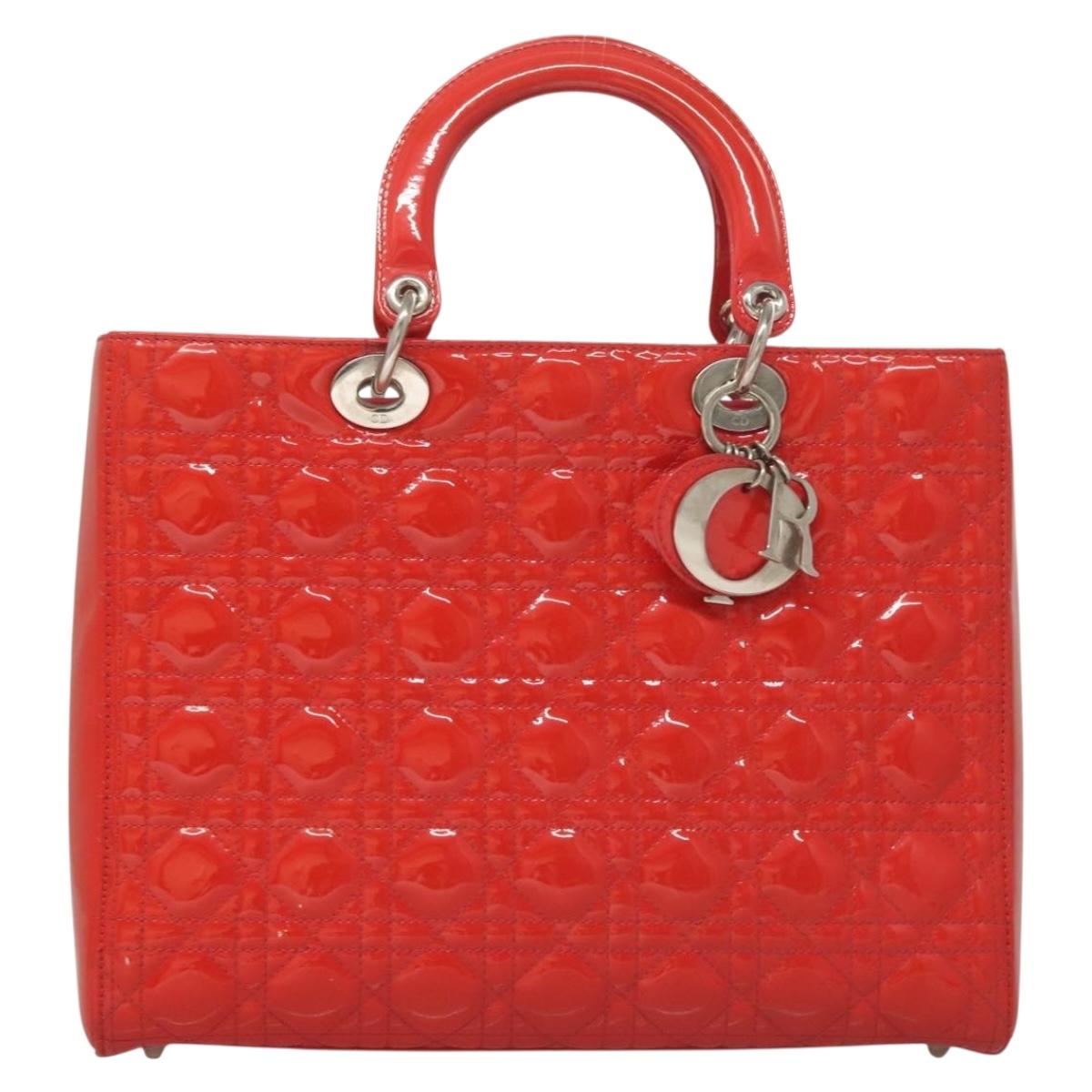 Dior Lady Dior Leather Red Handbag Rovelle Bags