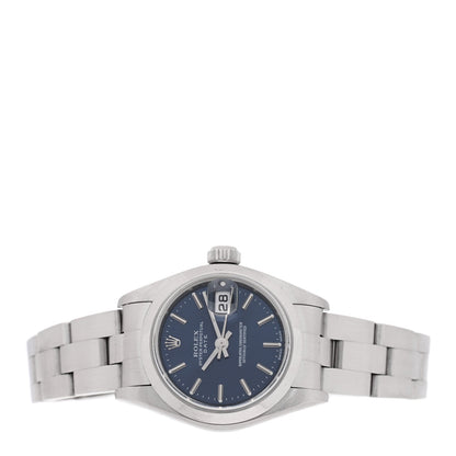 Stainless Steel 26mm Oyster Perpetual Date Watch Blue 79160