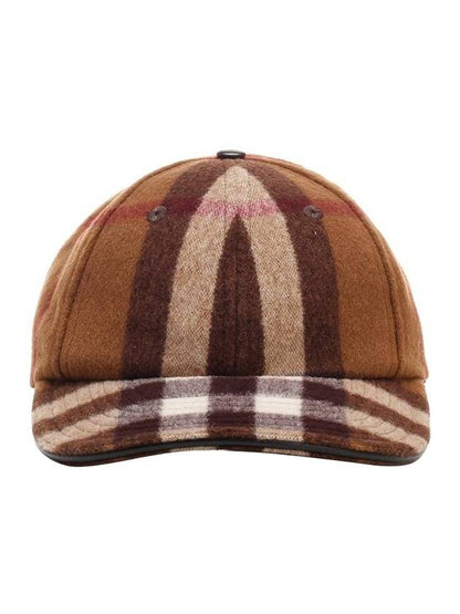 Luxury Burberry House Check Wool Ball Cap Brown