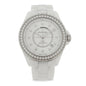 Stainless Steel Ceramic Diamond Bezel 38mm J12 Automatic Watch White