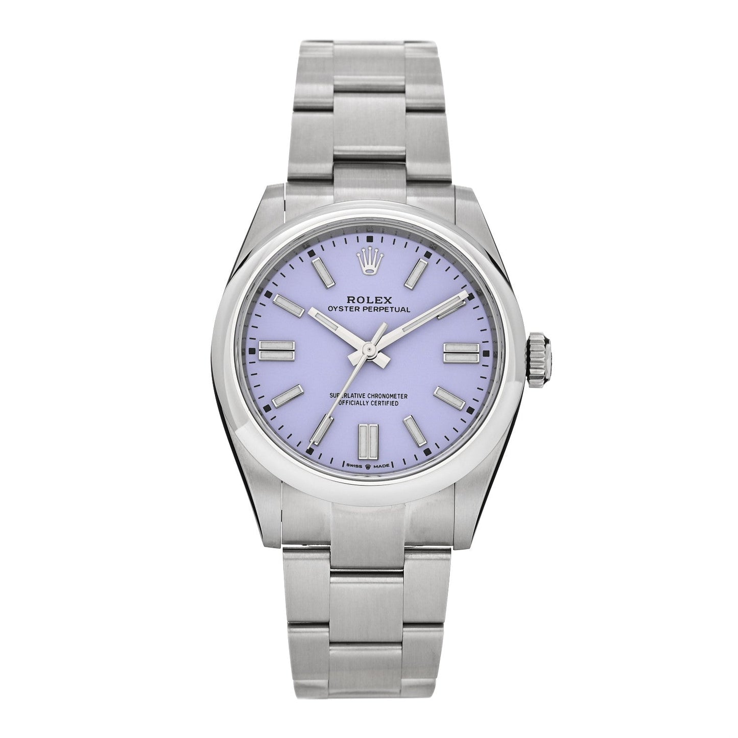 Stainless Steel 41mm Oyster Perpetual Watch Lavender 134300