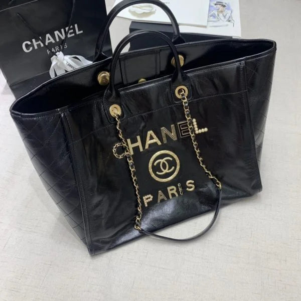 Chanel Deauville Tote Bag Black
