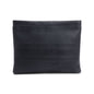 Christian Dior Black calfskin Leather Logo Strip Zip Pouch Rovelle Bags