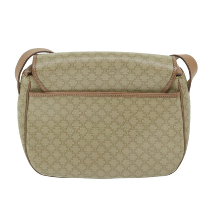 Luxury CELINE Macadam Canvas Shoulder Bag Beige 60065