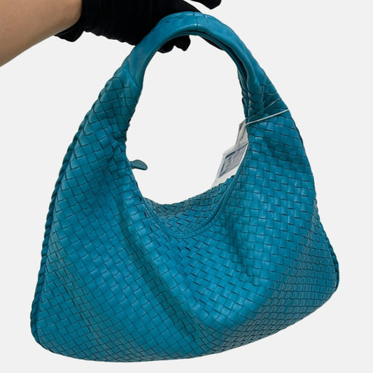 Bottega Veneta Veneta Hobo Large Sky Blue Intrecciato Leather Bag 47cm