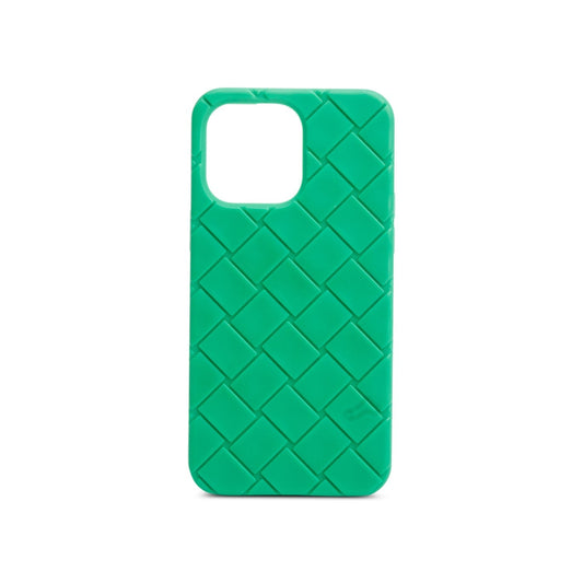 Bottega Veneta Green Intreccio Rubber Silicon iPhone 16 Pro Max Case