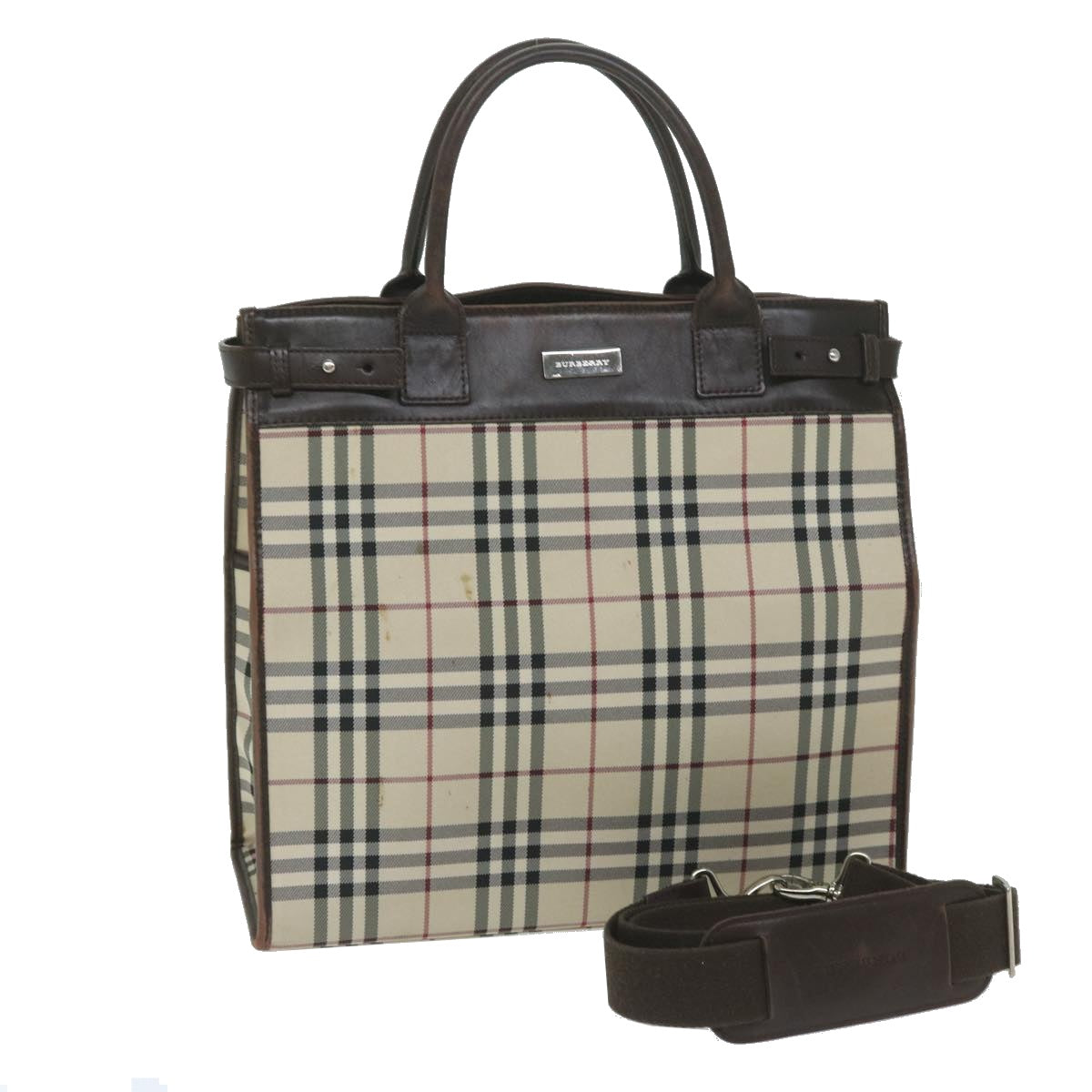Burberry Nova Auth Canvas Beige Shoulder Bag Style 14