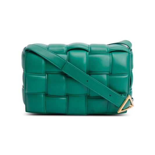 Bottega Veneta Green Nappa Maxi Intreccio Padded Cassette Crossbody Bag