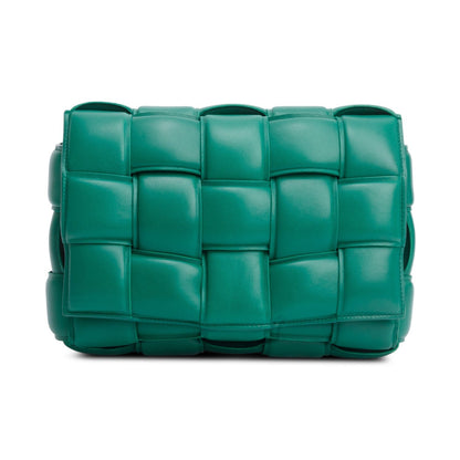 Bottega Veneta Green Nappa Maxi Intreccio Padded Cassette Crossbody Bag