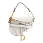 Christian Dior White Grained Calfskin Leather Mini Saddle Bag Rovelle Bags