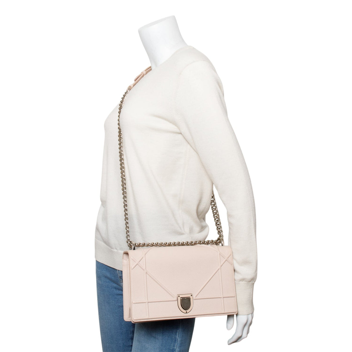 Christian Dior Pink Calfskin Leather Medium Diorama Flap Bag Rovelle Bags