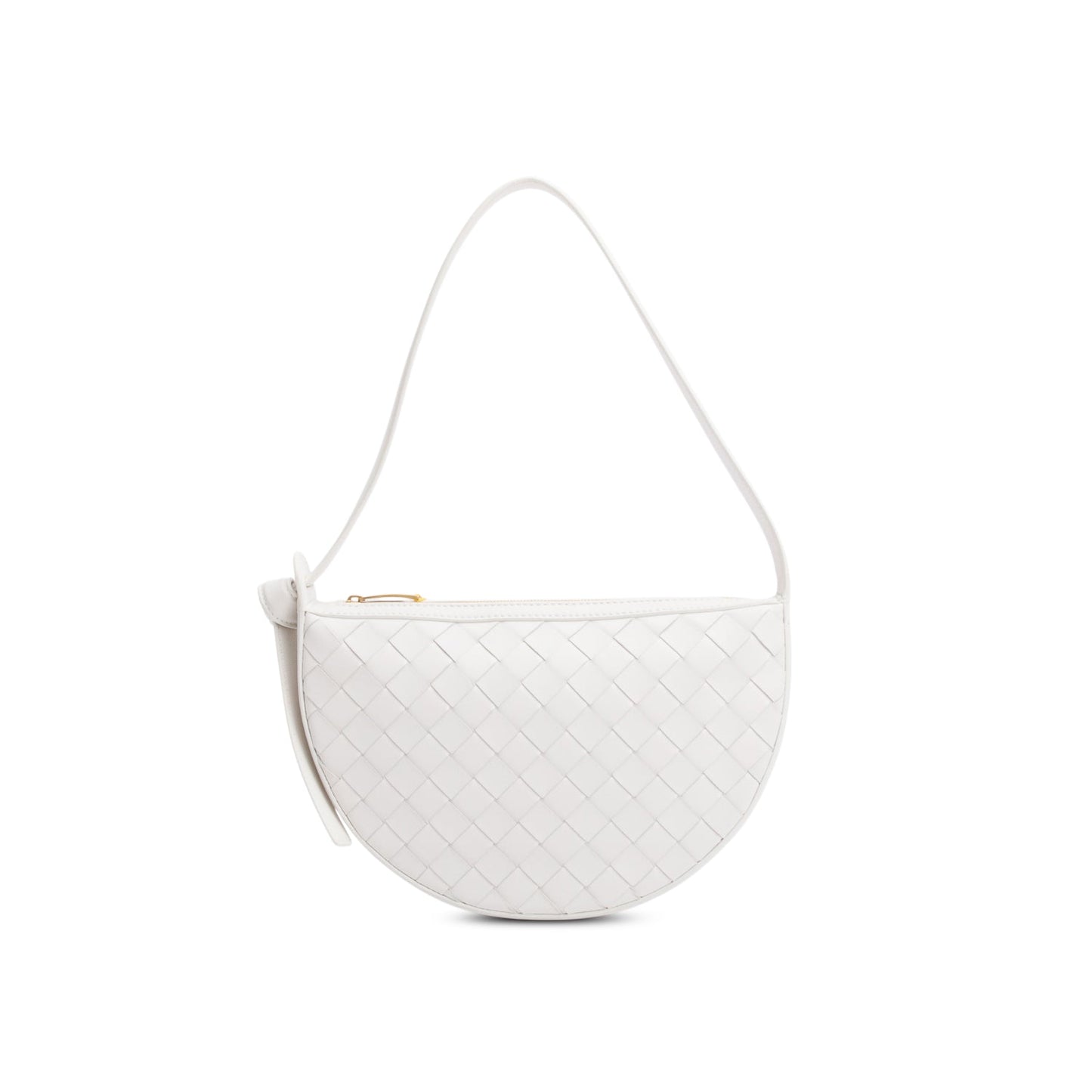 Bottega Veneta White Intrecciato Leather Mini Sunrise Bag