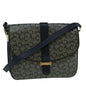 Luxury CELINE C Macadam Canvas Shoulder Bag Coated Canvas Navy 60345