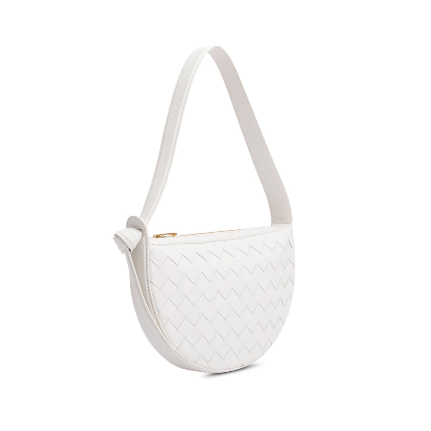 Bottega Veneta White Intrecciato Leather Mini Sunrise Bag